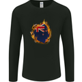 The Flag of New Zealand Fire Effect Kiwi Mens Long Sleeve T-Shirt Black
