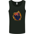 The Flag of New Zealand Fire Effect Kiwi Mens Vest Tank Top Black