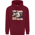 The Forge is Strong With This One Blacksmith Childrens Kids Hoodie Maroon