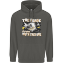 The Forge is Strong With This One Blacksmith Childrens Kids Hoodie Storm Grey