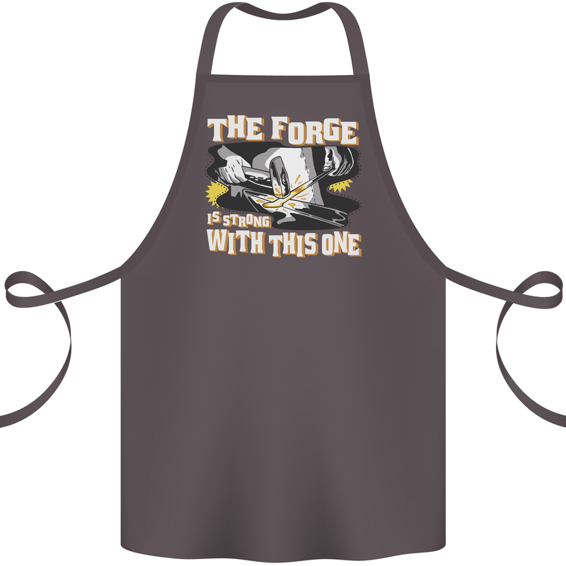 The Forge is Strong With This One Blacksmith Cotton Apron 100% Organic Dark Grey