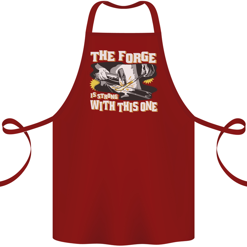The Forge is Strong With This One Blacksmith Cotton Apron 100% Organic Maroon