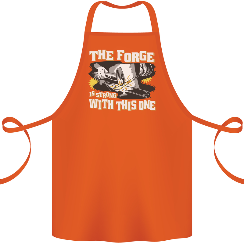 The Forge is Strong With This One Blacksmith Cotton Apron 100% Organic Orange