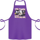 The Forge is Strong With This One Blacksmith Cotton Apron 100% Organic Purple