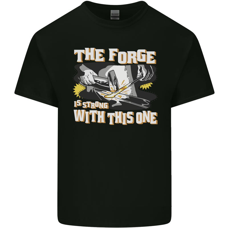 The Forge is Strong With This One Blacksmith Kids T-Shirt Childrens Black