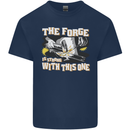 The Forge is Strong With This One Blacksmith Kids T-Shirt Childrens Navy Blue