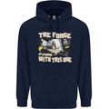 The Forge is Strong With This One Blacksmith Mens 80% Cotton Hoodie Navy Blue