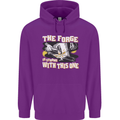 The Forge is Strong With This One Blacksmith Mens 80% Cotton Hoodie Purple