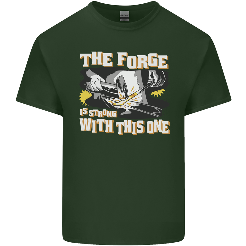 The Forge is Strong With This One Blacksmith Mens Cotton T-Shirt Tee Top Forest Green
