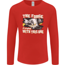 The Forge is Strong With This One Blacksmith Mens Long Sleeve T-Shirt Red