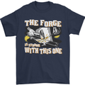 The Forge is Strong With This One Blacksmith Mens T-Shirt 100% Cotton Navy Blue