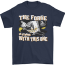 The Forge is Strong With This One Blacksmith Mens T-Shirt 100% Cotton Navy Blue