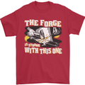 The Forge is Strong With This One Blacksmith Mens T-Shirt 100% Cotton Red