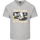 The Forge is Strong With This One Blacksmith Mens V-Neck Cotton T-Shirt Sports Grey