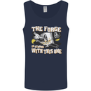 The Forge is Strong With This One Blacksmith Mens Vest Tank Top Navy Blue