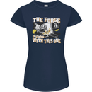 The Forge is Strong With This One Blacksmith Womens Petite Cut T-Shirt Navy Blue