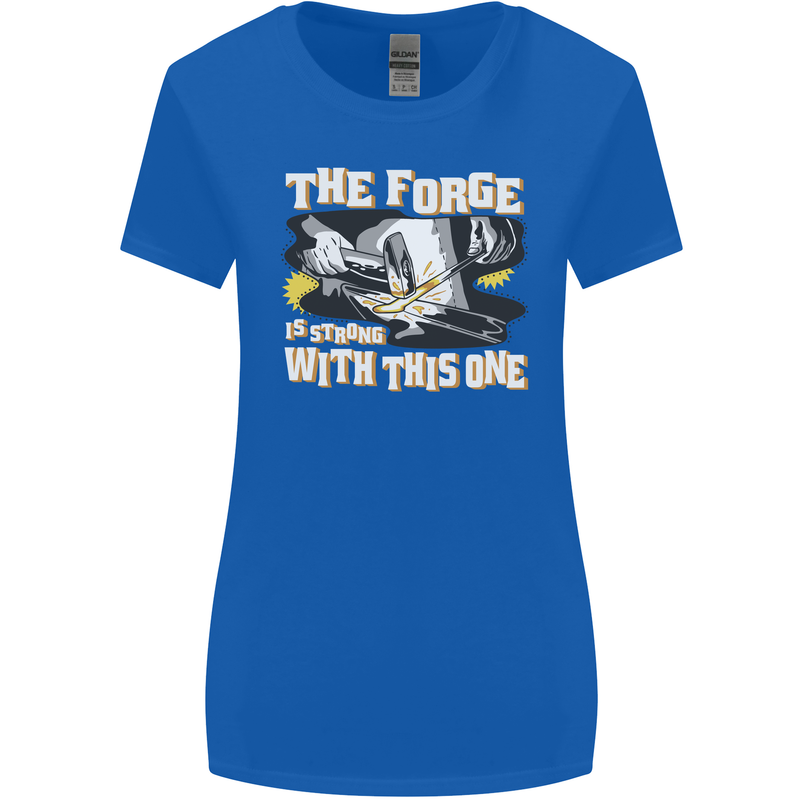 The Forge is Strong With This One Blacksmith Womens Wider Cut T-Shirt Royal Blue