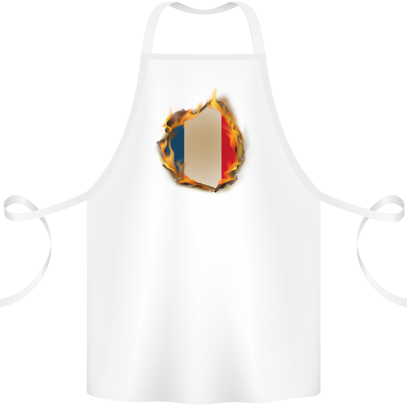 The French Tricolour Flag Fire France Cotton Apron 100% Organic White