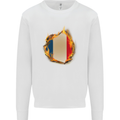 The French Tricolour Flag Fire France Kids Sweatshirt Jumper White