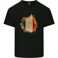 The French Tricolour Flag Fire France Kids T-Shirt Childrens Black
