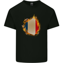 The French Tricolour Flag Fire France Kids T-Shirt Childrens Black