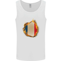 The French Tricolour Flag Fire France Mens Vest Tank Top White