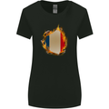The French Tricolour Flag Fire France Womens Wider Cut T-Shirt Black