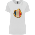 The French Tricolour Flag Fire France Womens Wider Cut T-Shirt White