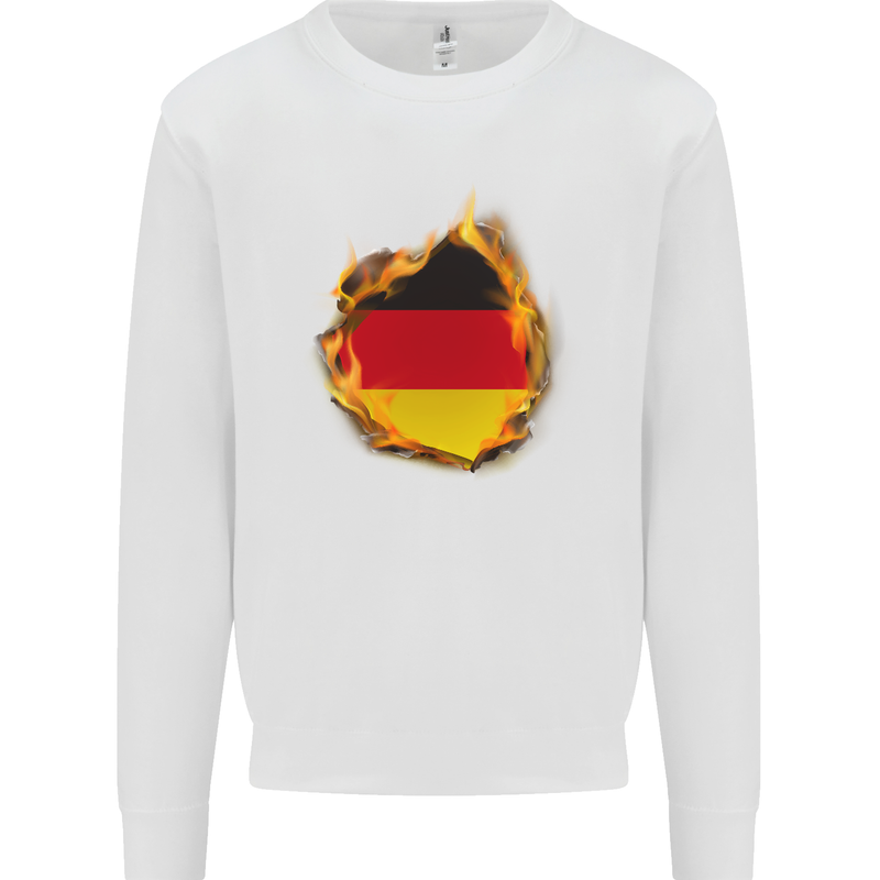 The German Flag Fire Effect Germany Kids Sweatshirt Jumper White