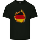 The German Flag Fire Effect Germany Kids T-Shirt Childrens Black