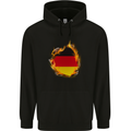 The German Flag Fire Effect Germany Mens 80% Cotton Hoodie Black
