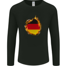 The German Flag Fire Effect Germany Mens Long Sleeve T-Shirt Black
