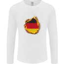 The German Flag Fire Effect Germany Mens Long Sleeve T-Shirt White