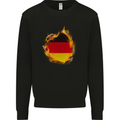 The German Flag Fire Effect Germany Mens Sweatshirt Jumper Black