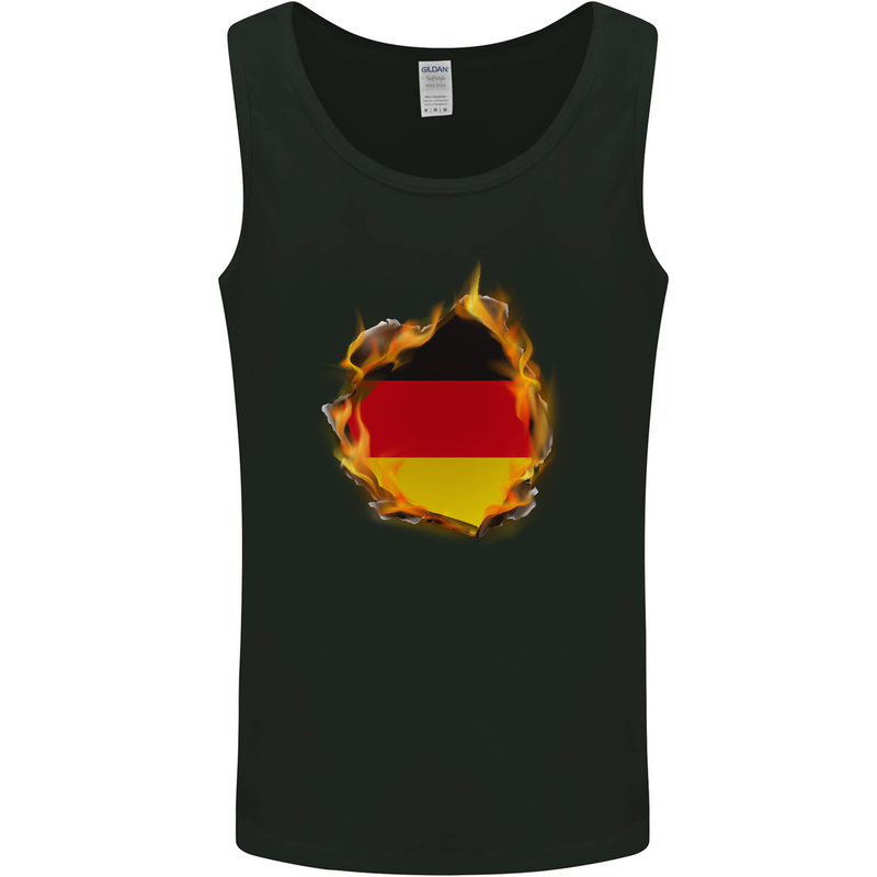 The German Flag Fire Effect Germany Mens Vest Tank Top Black