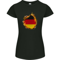 The German Flag Fire Effect Germany Womens Petite Cut T-Shirt Black