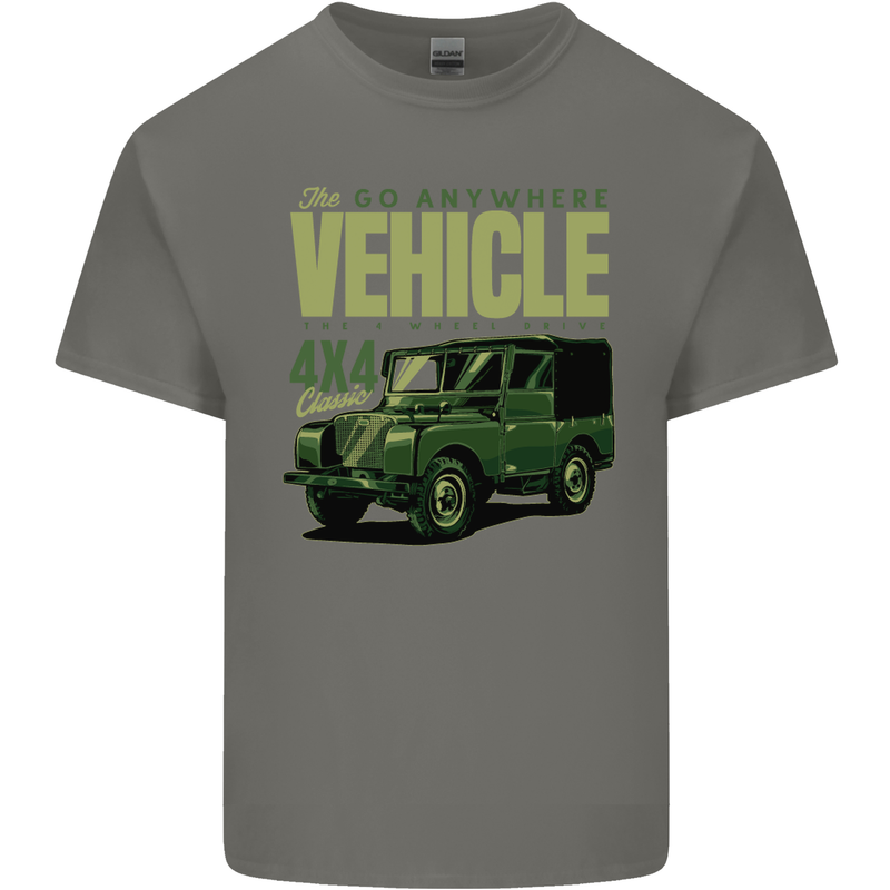 The Go Anywhere Vehicle 4X4 Off Roading Mens Cotton T-Shirt Tee Top Charcoal