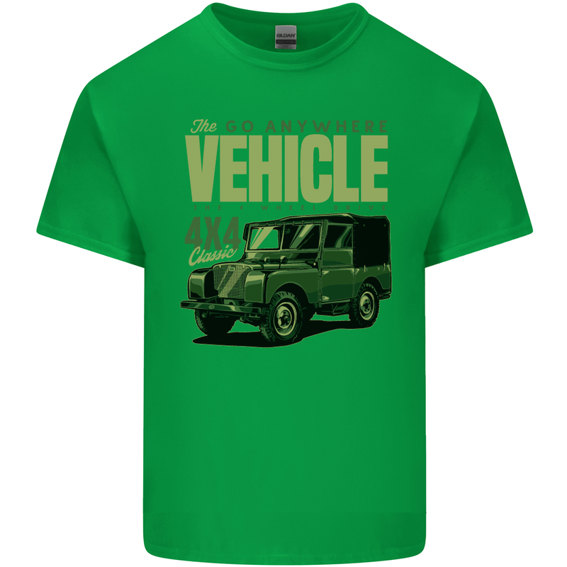 The Go Anywhere Vehicle 4X4 Off Roading Mens Cotton T-Shirt Tee Top Irish Green