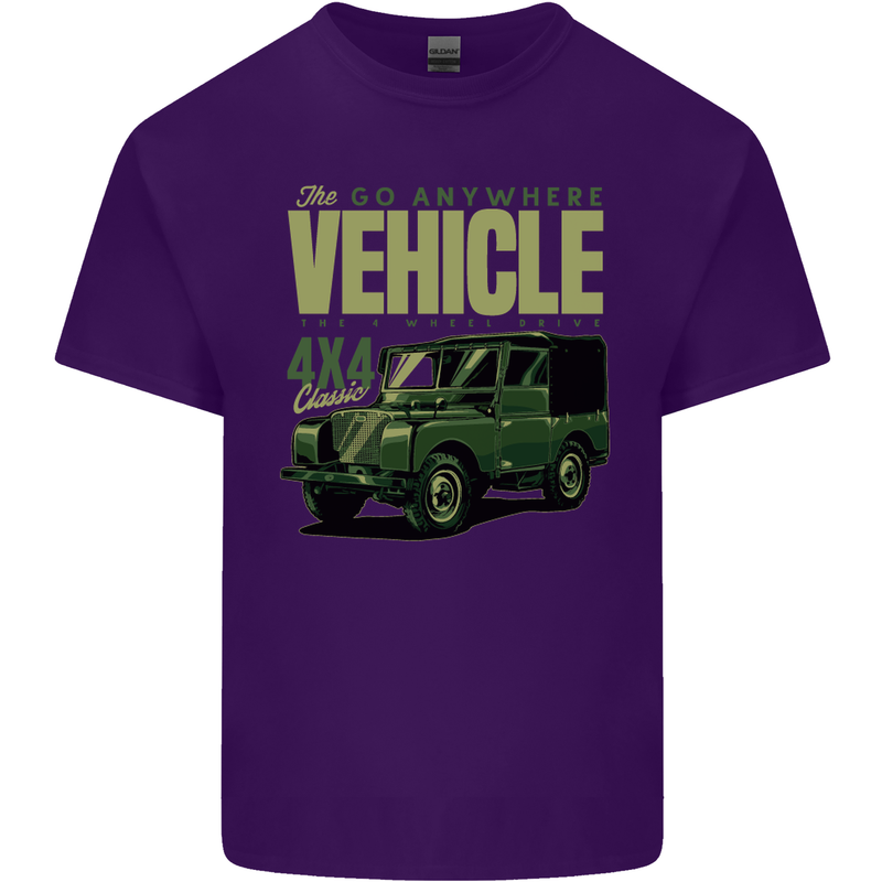 The Go Anywhere Vehicle 4X4 Off Roading Mens Cotton T-Shirt Tee Top Purple