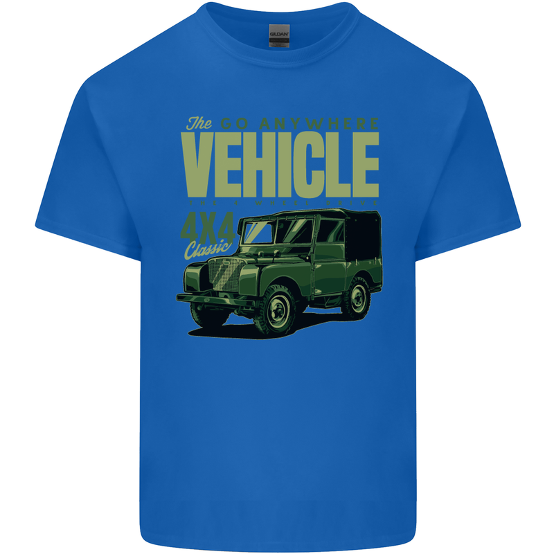 The Go Anywhere Vehicle 4X4 Off Roading Mens Cotton T-Shirt Tee Top Royal Blue