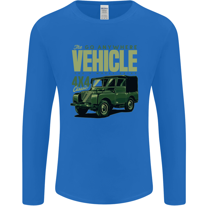 The Go Anywhere Vehicle 4X4 Off Roading Mens Long Sleeve T-Shirt Royal Blue