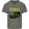 The Go Anywhere Vehicle 4X4 Off Roading Mens V-Neck Cotton T-Shirt Charcoal