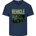 The Go Anywhere Vehicle 4X4 Off Roading Mens V-Neck Cotton T-Shirt Navy Blue