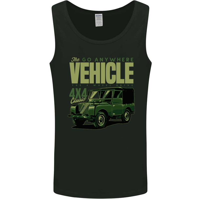 The Go Anywhere Vehicle 4X4 Off Roading Mens Vest Tank Top Black