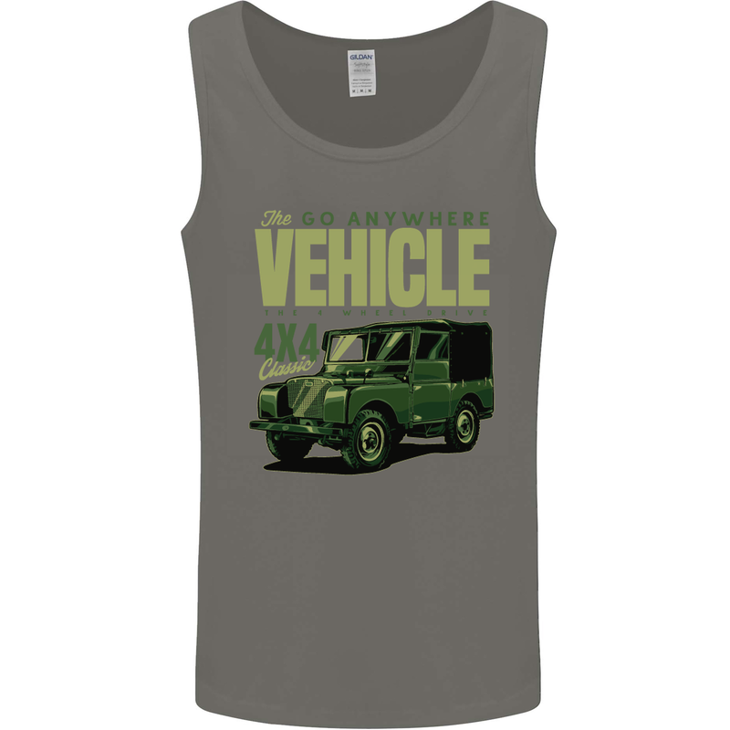 The Go Anywhere Vehicle 4X4 Off Roading Mens Vest Tank Top Charcoal