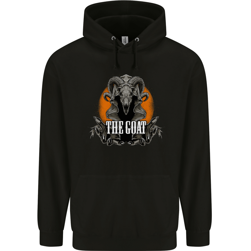 The Goat Skull Gothic Demon Satan Monster Childrens Kids Hoodie Black