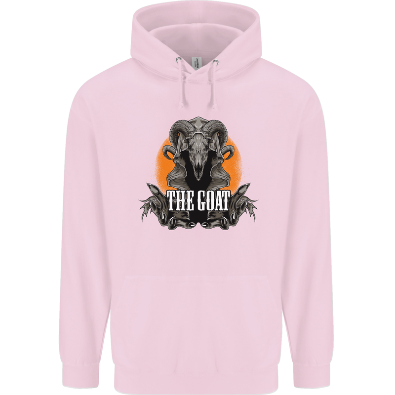 The Goat Skull Gothic Demon Satan Monster Childrens Kids Hoodie Light Pink