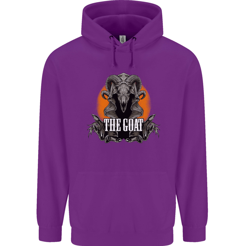 The Goat Skull Gothic Demon Satan Monster Childrens Kids Hoodie Purple