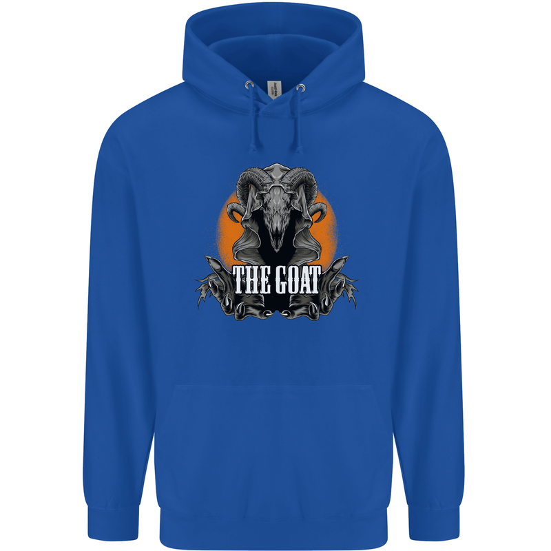 The Goat Skull Gothic Demon Satan Monster Childrens Kids Hoodie Royal Blue