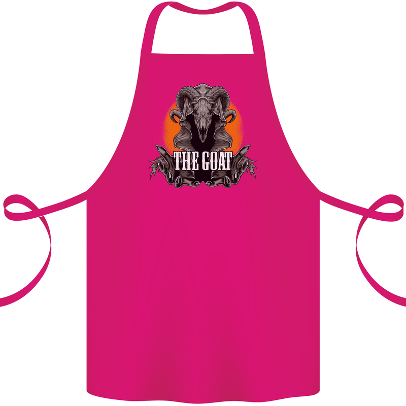 The Goat Skull Gothic Demon Satan Monster Cotton Apron 100% Organic Pink